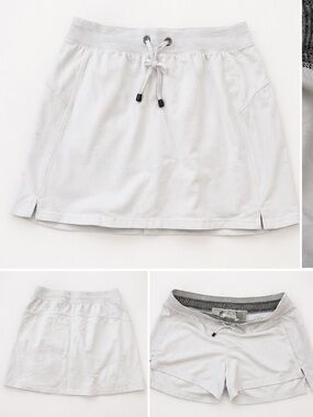 GreenTea Women’s White Athletic Skort with Built-In Shorts